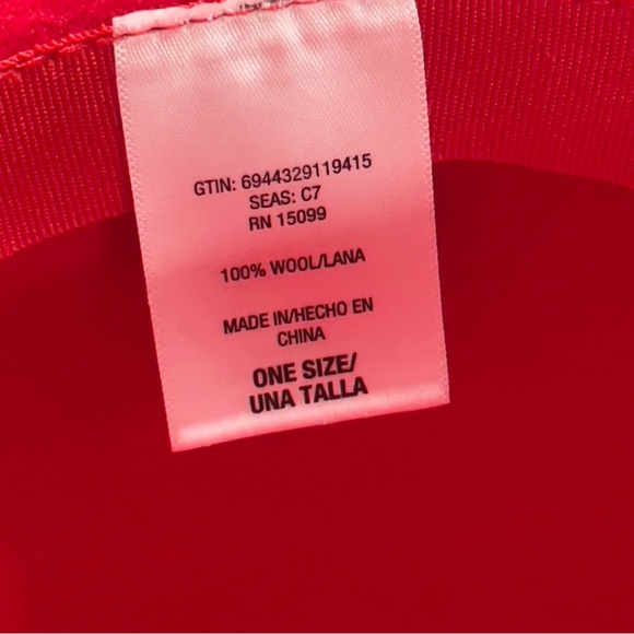 Red Wool Cloche Hat Black Faux Leather Band & Silver Bit Accent Bucket Hat - Picture 8 of 10